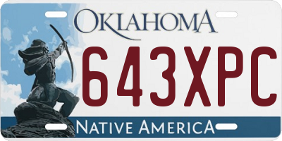 OK license plate 643XPC