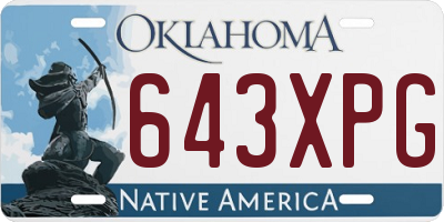 OK license plate 643XPG