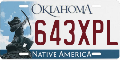 OK license plate 643XPL