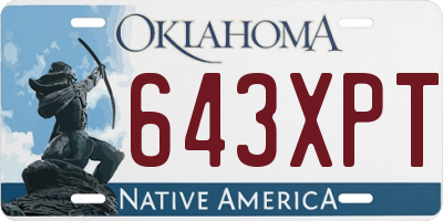 OK license plate 643XPT