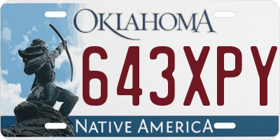 OK license plate 643XPY