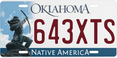 OK license plate 643XTS