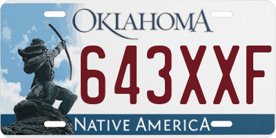 OK license plate 643XXF