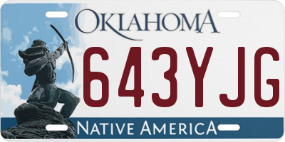 OK license plate 643YJG