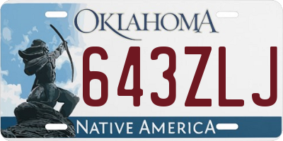 OK license plate 643ZLJ