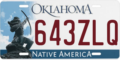 OK license plate 643ZLQ