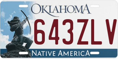 OK license plate 643ZLV