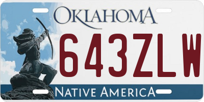 OK license plate 643ZLW