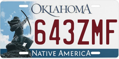 OK license plate 643ZMF