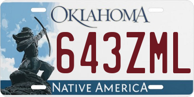 OK license plate 643ZML
