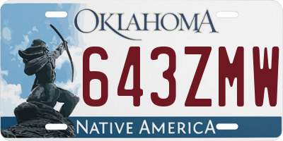 OK license plate 643ZMW