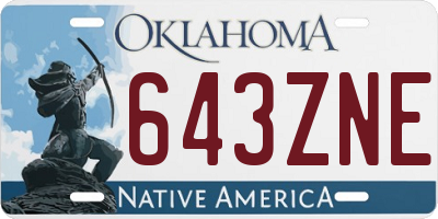 OK license plate 643ZNE