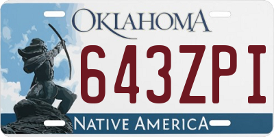 OK license plate 643ZPI