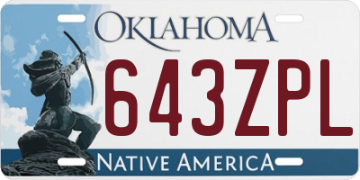 OK license plate 643ZPL