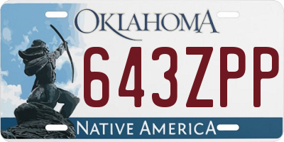 OK license plate 643ZPP