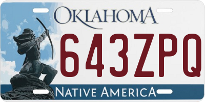 OK license plate 643ZPQ