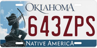 OK license plate 643ZPS