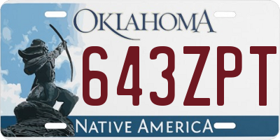 OK license plate 643ZPT