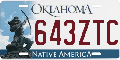 OK license plate 643ZTC