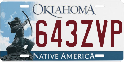 OK license plate 643ZVP