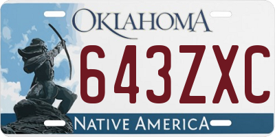 OK license plate 643ZXC