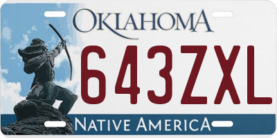 OK license plate 643ZXL