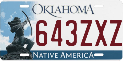 OK license plate 643ZXZ