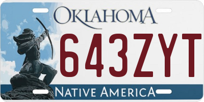 OK license plate 643ZYT