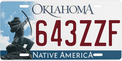 OK license plate 643ZZF