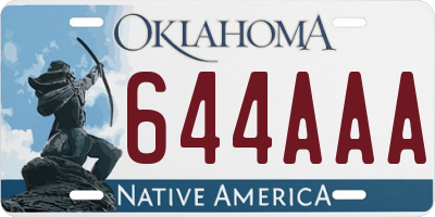 OK license plate 644AAA