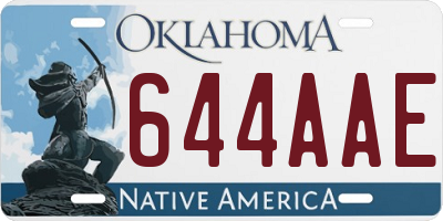 OK license plate 644AAE