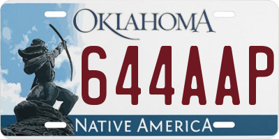 OK license plate 644AAP