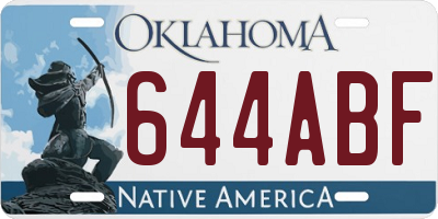 OK license plate 644ABF