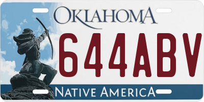 OK license plate 644ABV