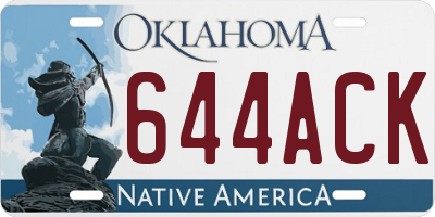 OK license plate 644ACK
