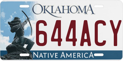 OK license plate 644ACY