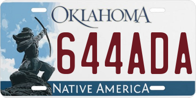 OK license plate 644ADA