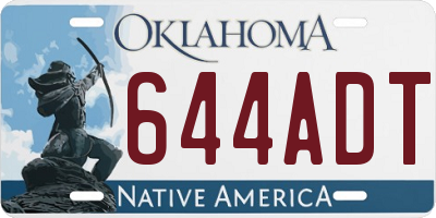 OK license plate 644ADT
