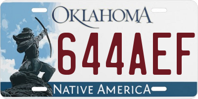 OK license plate 644AEF