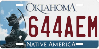 OK license plate 644AEM