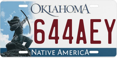 OK license plate 644AEY