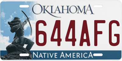 OK license plate 644AFG