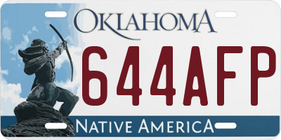 OK license plate 644AFP