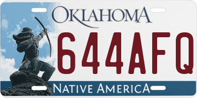 OK license plate 644AFQ