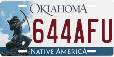 OK license plate 644AFU