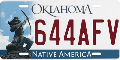OK license plate 644AFV