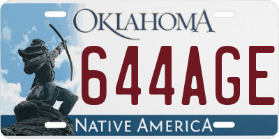 OK license plate 644AGE