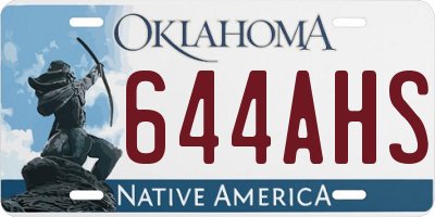 OK license plate 644AHS