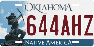 OK license plate 644AHZ