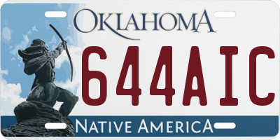OK license plate 644AIC
